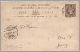 GREAT BRITAIN - LEEWARD ISLANDS - 1894 ANTIGUA 1½d+1½d QV Postal Stationery Card With Paid Reply - Used To Ulm, Germany - Brieven En Documenten
