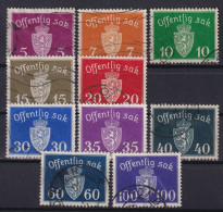 NORWAY 1937/38 - Canceled - Sc# O22-O26, O28-O32 - Officials - Dienstzegels
