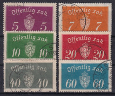 NORWAY 1933/34 - Canceled - Sc# O10a, O11a, O12a, O14a, O18a, O19a - Officials - Dienstzegels