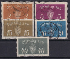 NORWAY 1933/34 - Canceled - Sc# O9, O10, O13, O16, O18 - Officials - Service