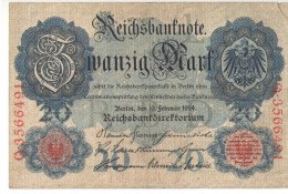 Allemagne/Billet De Banque Ancien/Allemagne/Reichsbanknote/Zwanzig Mark/20 Mark/Berlin/19Februar 1914      BILL258 - 20 Mark