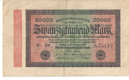 Allemagne/Billet De Banque Ancien/Allemagne/Reichsbanknote/Zwanzigtau Mark/20 000 Mark/Berlin/2 Februar1923  BILL254 - 20000 Mark