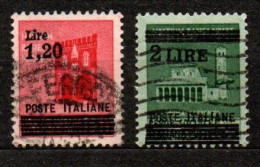 1945 - Italia - Luogotenenza  524/25 Monumenti Soprastampati    ------ - Oblitérés