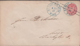 1867. PREUSSEN. 1 EIN SILB. GR. Envelope Cancelled BERLIN P. E. No 14 4/12 67 In Blue. Reverse Interesting... - JF539951 - Postwaardestukken