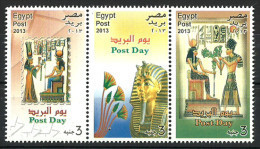 Egypt - 2013 - ( Post Day Of Egypt - Pharaohs ) - Set Of 3 - MNH (**) - Unused Stamps