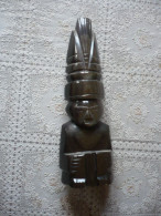 Belle Statue En Obsidienne - Inclusions - Reflets En Argent - AZTEQUE - Précolombienne - Präkolumbianische & Amerikanische Ureinwohner-Kunst