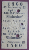 Fahrschein Für Die Fahrt Von Spittal-Millstättersee Nach Niederdorf 1909 Im  Personenzug III Klasse (K.k. Priv. Südbahn) - Wereld