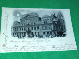 Mondscheinkarte Güstrow -Rathaus 1899 Orig. Gelaufen, II RARE - Guestrow