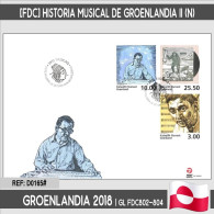 D0165# Groenlandia 2018 [FDC] Historia De La Música En Groenlandia II (N) - FDC