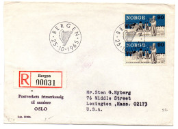 Carta Certificada De Noruega De 1965 - Lettres & Documents