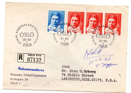 Carta Certificada De Noruega De 1966 - Lettres & Documents