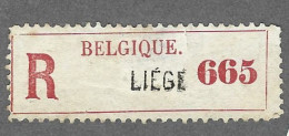 Recepisse  Ancien   De Lettre Recommandee    Belgique -liege - Autres & Non Classés