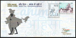 India 2023 Mahatma Gandhi,Martyr's Day,Map,Non Violence, Sp Cover (*) Inde Indien - Covers & Documents