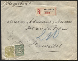 2½+25c Geperforeerd V.E.&V.O. Op Aangetekende Brief AMSTERDAM OOSTERPARKSTRAAT Naar Brussel 1926 (x658) - Perfins