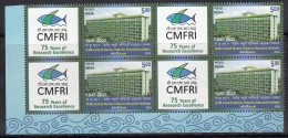 Block My Stamp 2023 MNH India CMFRI Central Marine Fisheries Mariculture Research -Fish Farming Food, Pearls Ponds Etc - Blokken & Velletjes