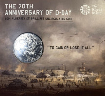 Pièce Commémorative 5 Pounds - 70e Anniversaire Du Débarquement Allié En Normandie (1944-2014) - 2014 - Mint Sets & Proof Sets