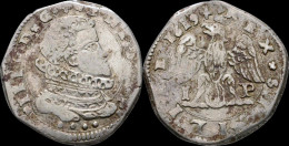 Italy Sicily Messina Philip III Of Spain AR 4 Tari 1612 - Deux Siciles