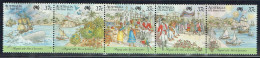 AUSTRALIA - 1987 First Fleet At Rio De Janeiro Strip Of 5 Stamps VST/ASC# 1023 Used - Usati