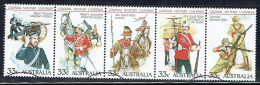 AUSTRALIA - 1985 Military Uniforms Strip Of 5 Stamps VST/ASC# 930 Used - Gebruikt