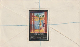 BLUE BATHS NZ CINDERELLA TIED ON REGISTERED CENTENNIAL EXHIBITION FDC - Covers & Documents