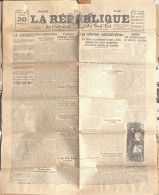 Quotidien - Le Journal La République De L'Isère Et Du Sud-Est, N° 273 Septembre 1926 (Politique, Infos Diverses..) - Testi Generali