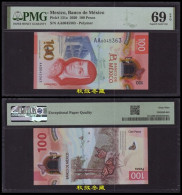 Mexico 100 Pesos (2020), Polymer,AA Prefix, IBNS Winner Note, PMG69 - Mexico