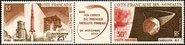 Détail De La Série Du Lancement Du Premier Satellite Français à Hammaguir, Cote Des Somalis N° PA 46 A ** Espace - 1966 Lancement 1e Satellite Française à Hammaguir