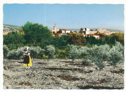 CPSM Dentelée 10.5 X 15 Bouche-du-Rhône EYGUIERES  Provence Pittoresque Jeune Fille En Costume Traditionnel - Oliviers - Eyguieres