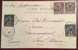 1904DAHOMEY+BÉNIN Affranchissement Mixte Type Groupe Cad OUIDAH Sur Cpa „Fille Foulah“ Via Lome/Togo (Ak - Brieven En Documenten
