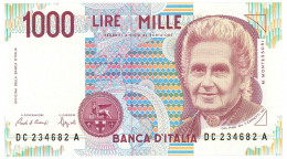 1000 LIRE MARIA MONTESSORI LETTERA C 10/03/1993 FDS - Autres & Non Classés