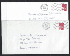 FRANCE 2001 - LUQUET RF . Y&T N° 30 Adhésif T.V.P. Rouge Type (II). Sur 2 Lettres. Avec Curiosités. TB. - 1997-2004 Marianna Del 14 Luglio