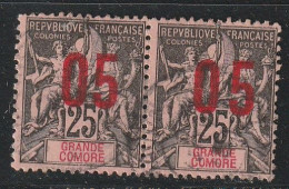 GRANDE COMORE - N°24A Obl (1912) Surcharge Espacée Tenant à Normal - Used Stamps