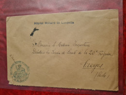 LETTRE HOPITAL MILITAIRE DE LUNEVILLE POUR TROYES 1916 - Other & Unclassified