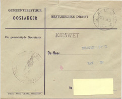 Omslag Enveloppe - Gemeentebestuur Oostakker - 1958 - Covers