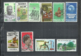 TEN AT A TIME - NIGERIA - LOT OF 10 DIFFERENT - USED OBLITERE GESTEMPELT USADO - Nigeria (1961-...)