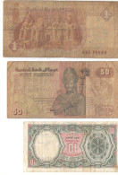 3 Billets De Banque Anciens/ EGYPT/Central Bank Of Egypt/ 1 Pound, 5 & 10 Piastres/ Date ?     BILL249 - Egypte