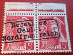 Griffe(à Identifier? )Surcharge Postale Allemande Bestzes Gebiet Nordfrankreich Timbre Poste Type Mercure Neuf** N°406 - Unused Stamps