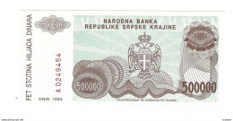 Croatia   Krajina 500000  Dinara 1993   R23   Unc - Croatia