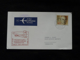 Lettre Premier Vol First Flight Cover Frankfurt -> Turkmenistan Airbus A320 Lufthansa 1996 - Premiers Vols