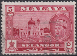 1957 Malaya > Selangor ° Mi:MY-SE 82, Sn:MY-SE 105, Yt:MY-SE 70, Mosque & Inset Portrait Of Sultan Hisamud-din Alam Shah - Selangor