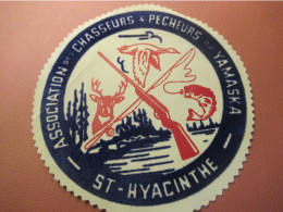 Chasse Et Pêche/ Ecusson Tissu Suédine Ancien /Association Du Yamaska /QUEBEC/ST-Hyacinthe /Vers1975 -1980       ET620 - Blazoenen (textiel)