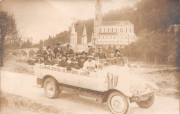 Carte Postale Photo BUS-AUTOBUS-CAR-CAMION-VOITURE-TRANSPORT Service Garage Central Ch. BOUDOU Lourdes - Busse & Reisebusse