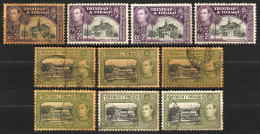 Trinidad & Tobago  - Lot De 10 Timbres - Town Hall, San Fernando (4 Ex.) + Government House (6 Ex.) - Oblitérés - Trinidad Y Tobago (1962-...)