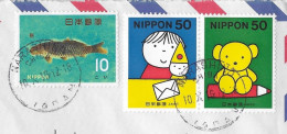 JAPON LETTRE ENTIERE DE 2016 - ENFANT, JOUETS, POISSON - VOIR LES SCANNERS - Storia Postale