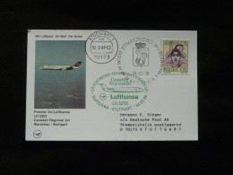 Lettre Premier Vol First Flight Cover Warsaw Poland -> Stuttgart Canadair Jet Lufthansa 1998 - Covers & Documents