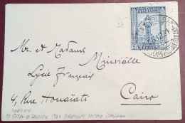 SHIP MAIL"CITA DI TRIESTE PIROSCAFI POSTALE ITALIANO1931"printed Matter Cover>EGYPT (Libia Libya Lettera Italia Colonie - Libya