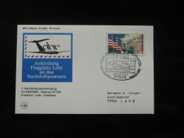 Lettre Premier Vol First Flight Cover Frankfurt Lahr Nachtluftpost Lufthansa 1998 - Premiers Vols