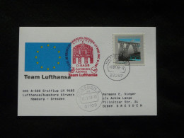 Lettre Premier Vol First Flight Cover Hamburg Dresden Lufthansa / Augsburg Airways 1998 - Premiers Vols