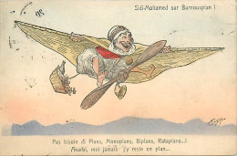 Thèmes Div -ref-UU597- Illustrateur Chagny - Sidi Mohamed En Burnousplan - Avion - Aviation - Humour - Algerie - - Chagny