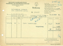 ERFURT DDR 1954 Rechnung " Deutsche Handelszentrale Pharmazie  & Krankenhausbedarf " - Drogisterij & Parfum